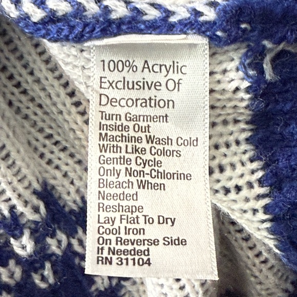 Joyland Blue Christmas Sweater Santa Riding Dinosaur Ugly Christmas Sweater - Picture 6 of 8